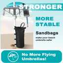 Beach Umbrella - Beach Umbrella for Sand Wind Portable with Tilt Pole, 6.56 FT Arc Length 5.9 FT Diameter, Heavy Duty Wind Resistant Striped Large Umbrellas, UV 50+ Parasol with Anchor Screw Adjustable Height