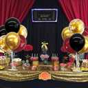 TONIFUL 4 Set Burgundy Red Black Gold Balloon Stand Centerpiece Table Decorations for Graduation Decoration 2026,Christmas Party Decoration,Casino,Halloween,Retirement,Anniversary,Birthday Decorations