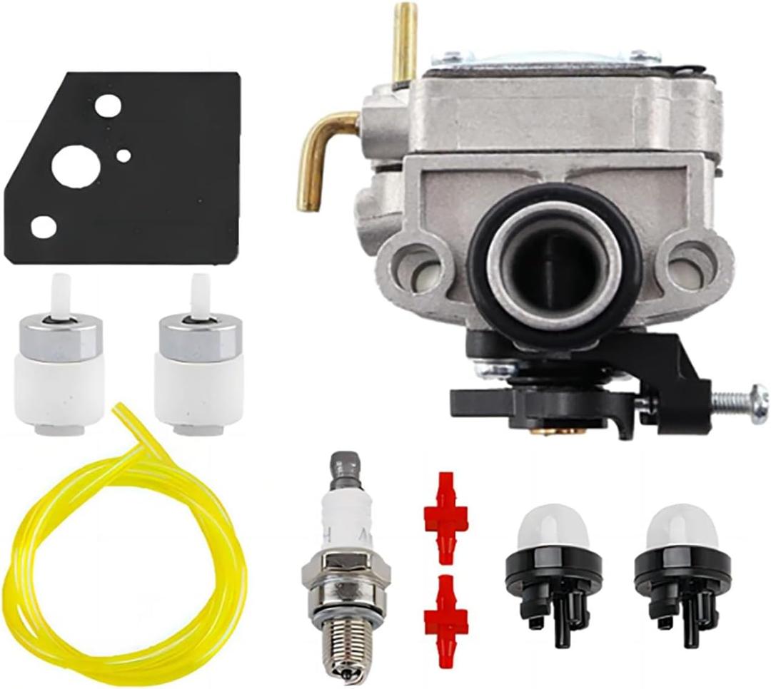753-08323 Carburetor with AC04122 Fuel Line Kit compatible with Troy-Bilt TB6044XP 41ADL6PC766 TB6044XP 41BDZ6PC866 TB6044XP 41CDZ6PC766 TB685EC 41ADZ68C766 TB685-EC Trimmer Carb