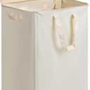 Vincona Slim Laundry Hamper with Lid and Wheels, Small Rolling Laundry Basket with Handle for Small Spaces, Tall Dirty Clothes Hampers for Dorm, Bathroom and Bedroom, 95L, Beige