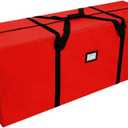 OurWarm Christmas Tree Storage Bag Extra Large Heavy Duty Storage Containers for 8 Ft Artificial Tree 600D Oxford Xmas Holiday Tree Storage Bags with Reinforced Handles Zipper, Red 50" x 15" x 20"