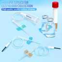 100 Pack Butterfly Needles Collection Needles Blood Collection Set with Holder Sterile Individual Packaging for Laboratories and Veterinary (Style1,23G X 3/4" X 12",Blue)