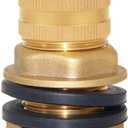 Joywayus Brass Male Garden Hose Bulkhead Fitting with Plugs,1/2" Female 3/4" GHT Male Water Tank Connector Threaded and 3/4" GHT Female Outer Hex Head End Pipe Caps Drain/Flush Port Kit
