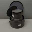 storageLAB China Storage Containers, Containers for Organizing, Hard Shell Case, Felt Plate Dividers, Moving Supplies, Storage Box, Wine, Dishes, Glasses Storage, Charger Plates Storage Containers (Gray)