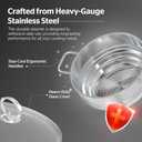 SUNHOUSE 5 Quart Stainless Steel Steamer Insert  Multi-Purpose Soup & Food Steamer with Stay-Cool Handles & Heavy-Duty Glass Lid  Fits Various Pot Sizes (8", 9", 9.5")