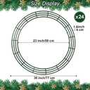 Aodaer 24 Pack 30 Inch Wire Wreath Frame Christmas Dark Green Wire Wreath Ring Round Metal DIY Floral Crafts Wreaths for Halloween New Year Holiday Valentines Day Decorations