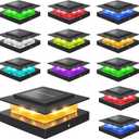 NIORSUN Solar Post Cap Lights Outdoor Waterproof, 4x4 Post Solar Lights RGB Color Changing, Fence Posts Solars Light for Deck Patio Garden Decoration, 4x4 Posts Caps Wood Vinyl, 12 Pack (Black)