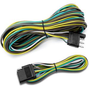 LIMICAR Trailer Wiring Harness Kit, 25ft Trailer Wire with 4 Flat Extension Connector, 4 Pin Flat Wishbond Wiring Light Kit for Utility Boat