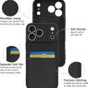 Design for iPhone 17 Pro Case with Card Holder for Women Men Soft Liquid Silicone Cover [Microfiber Lining] Full Camera Protection Shockproof Slim for iPhone 17 Pro Case Wallet Black