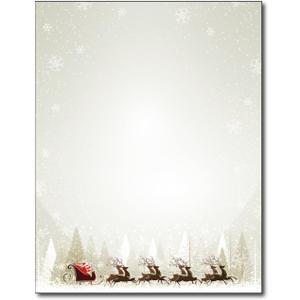 Santa & Reindeer Christmas Paper - 80 Sheets - Elegant Holiday Writing Paper for Seasonal Letters & Party Invitations - 8.5 x 11 - For Inkjet & Laser Printers