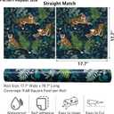 2 x VaryPaper Jungle Tiger Peel and Stick Wallpaper Tropical Leaf Wallpaper for Bedroom Bathroom Self Adhesive Removable Animal Wall Paper Decorative Contact Paper for Walls Cabinets Drawers 17.7''x78.7'' (Navy Blue, Green, Orange)