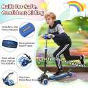 Kick Scooters for Kids 5-7 8-12,Lean to Steer,Three Wheeled Light Up,28"-32" Adjustable Handlebar,Widen Anti-Slip Deck,Floor Push Scooter for Boys Girls Ages 6-12 3-4 Old,Foldable for Travel