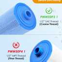 PACETAP Spa Filter Replacement for Pleatco PWW50P3, Unicel 6CH-940, Filbur FC-0359, Waterways 817-0050, 2 Pack 1 1/2" Coarse Thread Spa Hot Tub Filter for Waterway Vita Aber, Viking (Premium Blue)