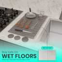 Premium Stone Dish Drying Mat  Large Foldable Kitchen Counter Mat, Super Absorbent Diatomaceous Earth with Coasters, Brush & Anti-Slip Pad  Fast Drying, Dark Gray (24" x 15.3")