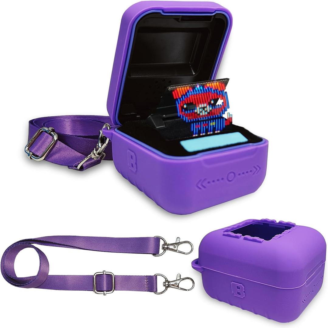 JCHPINE Silicone Cover Case for Bitzee Interactive Digital Pet and Case, Protective Skin Sleeve for Bitzee Virtual Electronic Pets Accessories (for Original 15 Animals) (Purple)