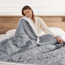 Heated Throw Blanket 50"x60" with 5 Heating Levels & 4 Hours Auto Off, Soft & Plush Sherpa Electric Blanket Throw with ETL & FCC Certification for Home Use, Machine Washable, Great Gift, Grey (09-dark Gray)