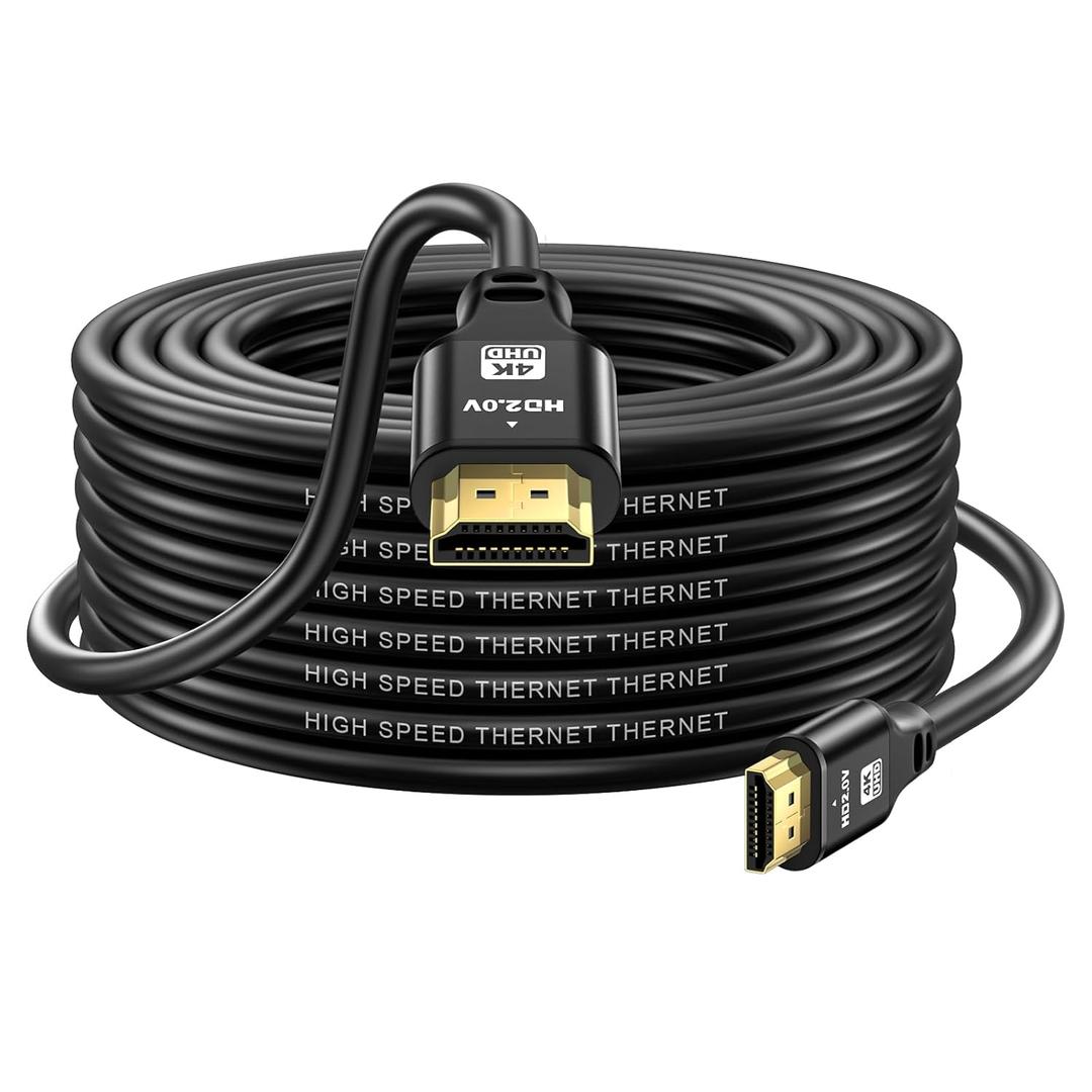 HDMI Cable 35ft, 4K@60Hz, 18Gbps High Speed HDMI 2.0 Cord, Ultra HD,Ethernet Audio Return,Video 4K,1080p,3D,Arc, HDR Compatible with Xbox,PS5/PS4,HDTV,Laptop ect(Black)