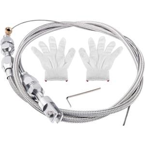 Spurtar 36" Braided Throttle Cable Kit, Compatible with 97-07 Chevrolet/Chevy LS1 Engine 4.8L 5.3L 5.7L 6.0L, 36in Accelerator Throttle Cable Repair Kit Stainless Steel Swap Fuel Line