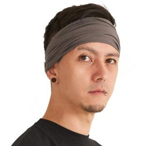 CHARM Headband for Men, Japanese Style Bandana Head Bands for Women and Men, Stretch Hair Band for Sports & Daily Wear by Casualbox (Large, Charcoal Gray)