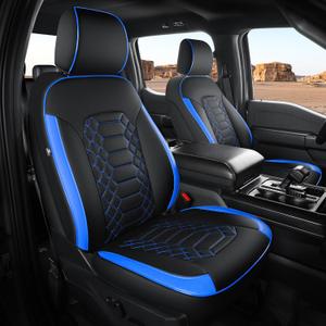 Seat Covers for Ford F150 2015-2026 SuperCrew & Ford F250 F350 F450 Super Duty 2017-2026 Crew Cab, Faux Leather Waterproof Pickup Truck Seat Covers (5 Seats) Interior Accessories