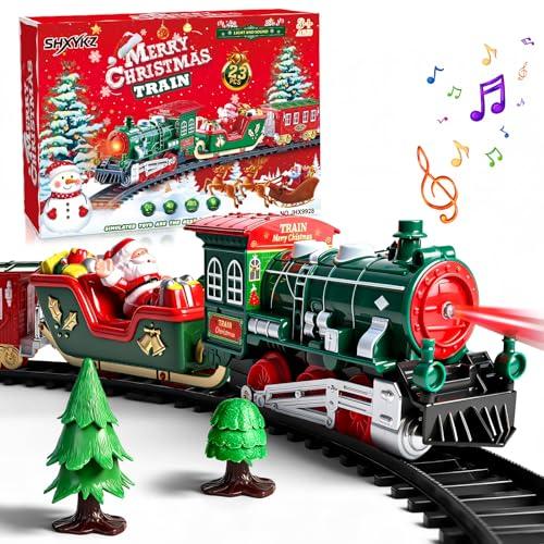 Train Set for Toddlers Christmas Tree, Christmas Train Sets for Around The Tree, Train Set with Sound and Lights, Toddler Model Trains for 3 4 5 6 7 8+ Years Old Kids Christmas Toys, Gifts