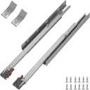 Full Extension Undermount Drawer Slides 18 inch (1 Pair), Soft Close Concealed Drawer Runners, Come with Mounting Screws and Brackets
