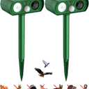 Animal Deterrent Devices Outdoor, Solar Animal Repeller with Motion Sensor Animal Repeller to Repel Cat, Deer, Squirrel, Rabbit, Dog, Skunk (Green - 2 Pack) Model 12