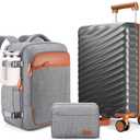 Velaybor 3 Piece Luggage Set with Travel Backpack, 20 PC Hardside Suitcase with Spinner Wheels, Flight Approved Carry On Luggage with YKK Zippers & TSA Lock