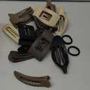 12 Pack Flat Hair Clips for Women-3 Styles Matte Neutral Flat Claw Clips, Black, Blonde,Light Brown & Dark Brown, Thick & Thin Hair Styling Accessories