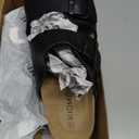 KIDMI Unisex Summer Sandals Arch Support Cork Footbed Slide Sandals with Double Adjustable Buckle for Women Men, Black Oily 41