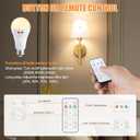 Vitnucrol 2 Pack Rechargeable Light Bulbs with Remote, E26 Wireless Battery Operated Light Bulb for Lamps, 2600mAh 3 Colors Dimmable Emergency LED Light Bulbs, 7W, 300LM
