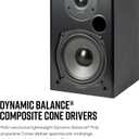 Polk Audio T15 Home Theater and Stereo Bookshelf Speakers Deep Bass Response, Dolby and DTS Surround, Wall-Mountable, Pair, Black