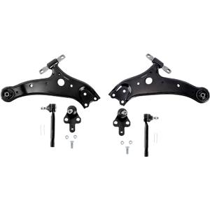 Front Suspension Kit (2x Control Arms, 2x Ball Joints, 2x Tie Rod Ends) Compatible with 2008-2019 Toyota Highlander/Venza/Lexus RX350/RX450h 2.7L/3.5L FWD/AWD