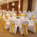 VEVOR 50 Pcs White Chair Covers Polyester Spandex Chair Cover Stretch Slipcovers for Wedding Party Dining Banquet Flat-Front Chair Covers