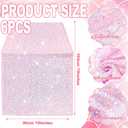 Remagr 6 Pcs Iridescent Pink Sequin Table Runner 12 x 72 Inch Mermaid Table Runner Glitter Sequin Sparkly Desk Cover for Wedding Birthday Party Ceremony Supplies Decor