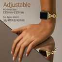 TAURI Metal Band for Apple Watch Bands 38/40/41/42mm, Adjustable Bling Diamonds Strap Fashion Cute Chain Thin Bracelet for iWatch SE 3/2, Series 9/8/7/6/5/4/3/2/1, Women- Gold