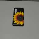 Compatible for Samsung Galaxy S23+ Plus Case with Card Holder Cute - Kawaii Design Military-Grade Drop Protection Rugged Wallet Cases for Women (Black Yellow Sunflower Art)