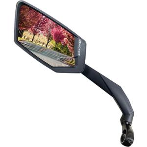 2024 NEW Handlebar Bike Mirror, Scratch Resistant Glass Lens, Ultra-HD, E-bike Mirror, Bicycle Mirror, (Silver Left Side) ME-015LS