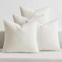 MIULEE Pack of 2 Christmas Decorative Textured Boucle Throw Pillow Covers 20x20 Inch White Accent Pillow Cases Soft Couch Cushion Covers for Modern Farmhouse Boho Chair Sofa Bed Livingroom Home Decor