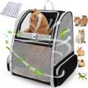Lollimeow Cat Backpack Carrier, Ideal for Small Animals & Puppies, Airline Approved,Safe for Travel, Hiking, Vet Transport & Outdoor Use Fully Ventilated Design for Ultimate Comfort On-The-Go (Mesh Black)