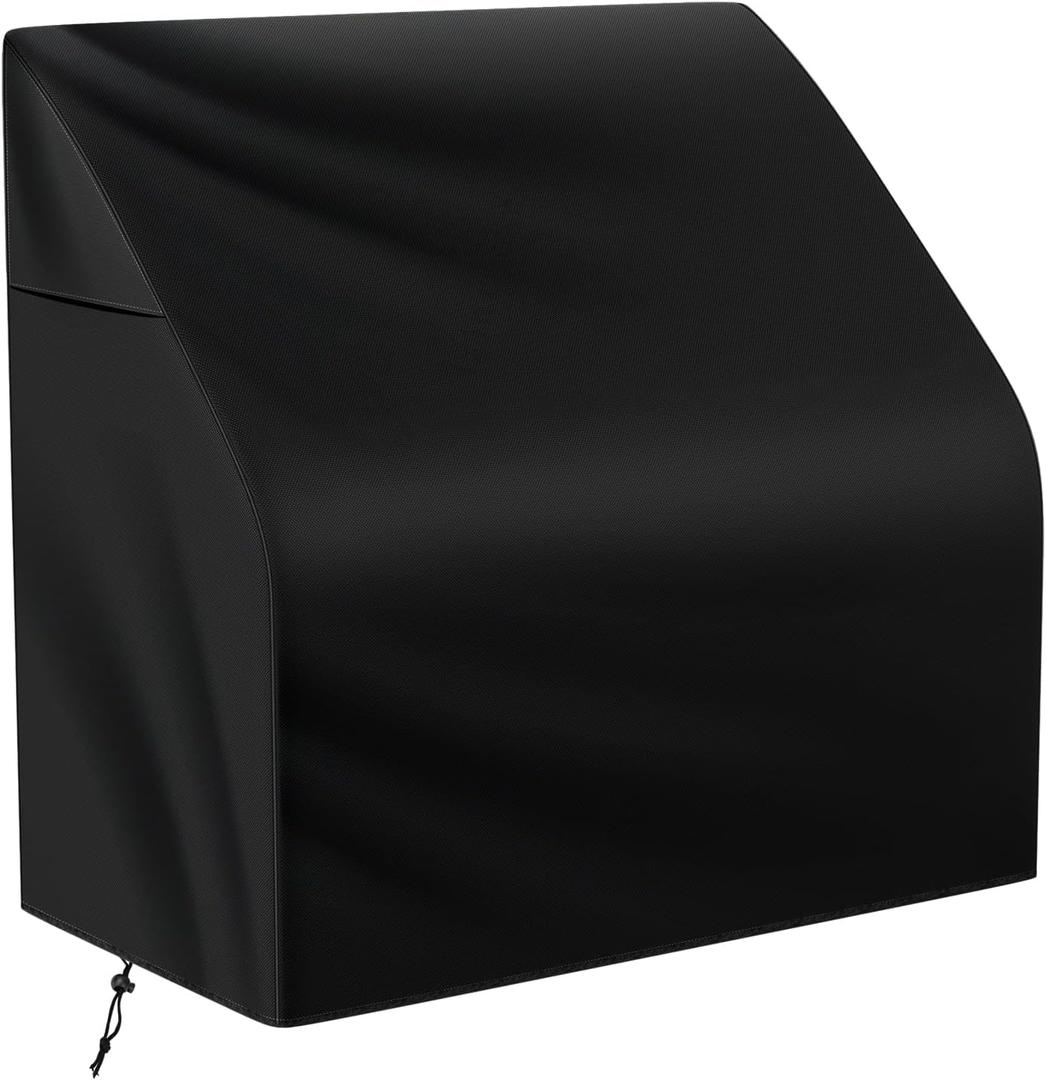 Waterproof Boat Swing Back Seat Cover, 600D Marine Grade Polyester Canvas Swingback Cooler Seat Cover,Grey (Black)