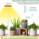 yadoker Halo Plant Grow Light, LED Growing Light Full Spectrum for Indoor Plants,Height Adjustable, Automatic Timer, 5V Low Safe Voltage,Idea for Small Plants