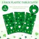 2 x 3Pcs St Patrick's Day Tablecloth Kit Spring Lucky Shamrock Disposable Table Cover Green White Waterproof Table Cloth for St Patrick's Day Parties Irish Themed Gatherings Holiday Party Decorations