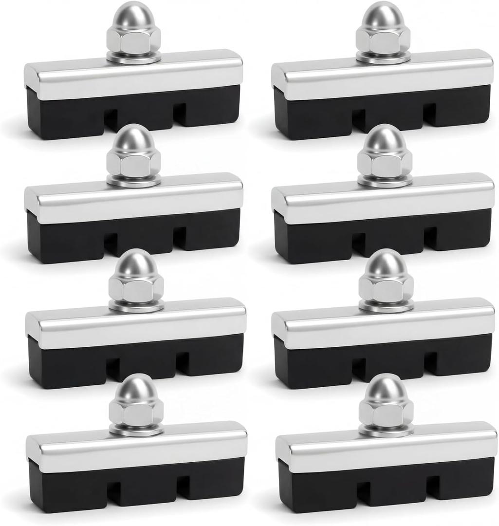 Timtin 8 Pack Bike Brake Pads 40mm Road Mountain Brake Pads C-Brake BMX Caliper Replacement Set Quiet Non-Skid Bicycle Pad with Hex Nut Rubber Steel Construction Universal Fit Front and Back Wheel