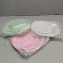 Fasmov 3 Pack 3 Tier Plastic Cupcake Stand, Dessert Plates Cake Fruit Candy Display Tower Reusable Pastry Platter for Wedding Birthday Baby Shower Tea Party Decorations - White Pink Green