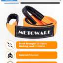 METOWARE Offroad Recovery Kit - 10 Ton Heavy Duty Winch Snatch Block Pulley, 3" x8' Tree Saver Strap and 2pk 3/4" D Ring Shackles