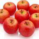 Fake Apples Artificial Red Apples Simulation Lifelike Fruit Set for Home House Kitchen Wedding Party Decoration Photography (8Pcs)