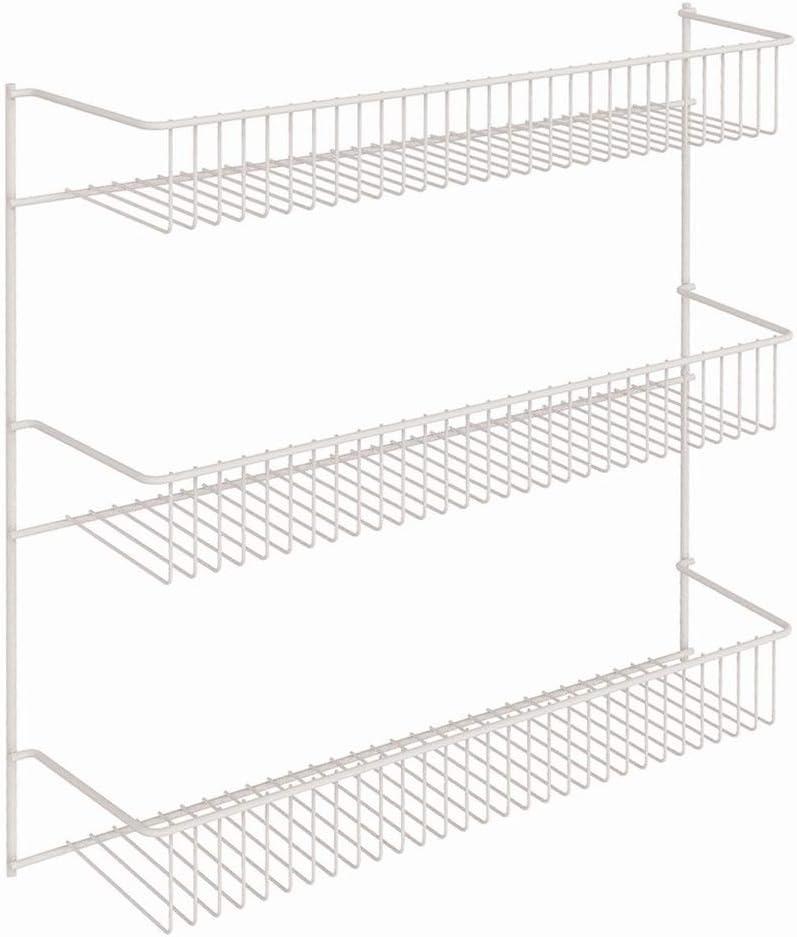 ClosetMaid 3-Tier Hanging Wall Mounted Metal Rack for Spices, Shelf Storage, Pantry Organization, Laundry, Kitchen, Bathroom, White, 8022, 18-Inch Wide