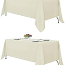 Fitable Ivory Tablecloths for 6-8 Foot Tables, 6 Pack - 70 x 120 Inches - Reusable and Washable Table Clothes, Polyester Fabric Table Covers for Wedding, Party, Banquet