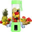 [Upgraded Version] Personal USB Juicer Cup, Portable Juicer Blender ,Household Fruit Mixer - Six Blades in 3D, Rechargeable Fruit Mixing Machine For Baby Travel 380ml(green)